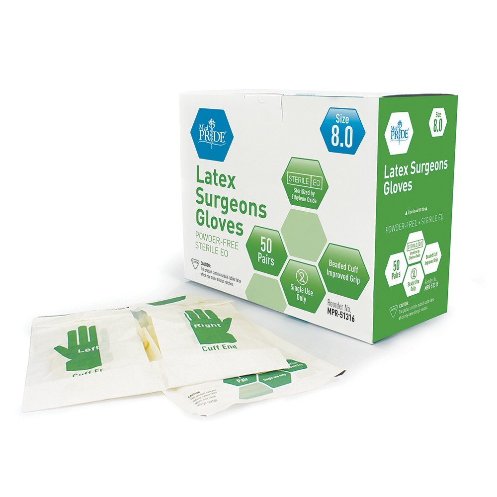 Sterile Latex Surg. PF. Glove - 8.0 - 4/50pr./cs.