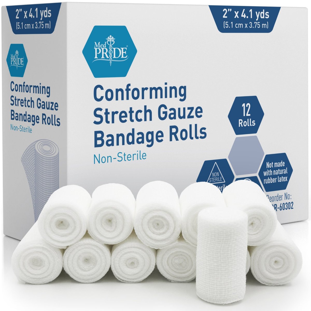 Stretch Gauze Bandage Roll - N/S - 2 - 8/12/cs."