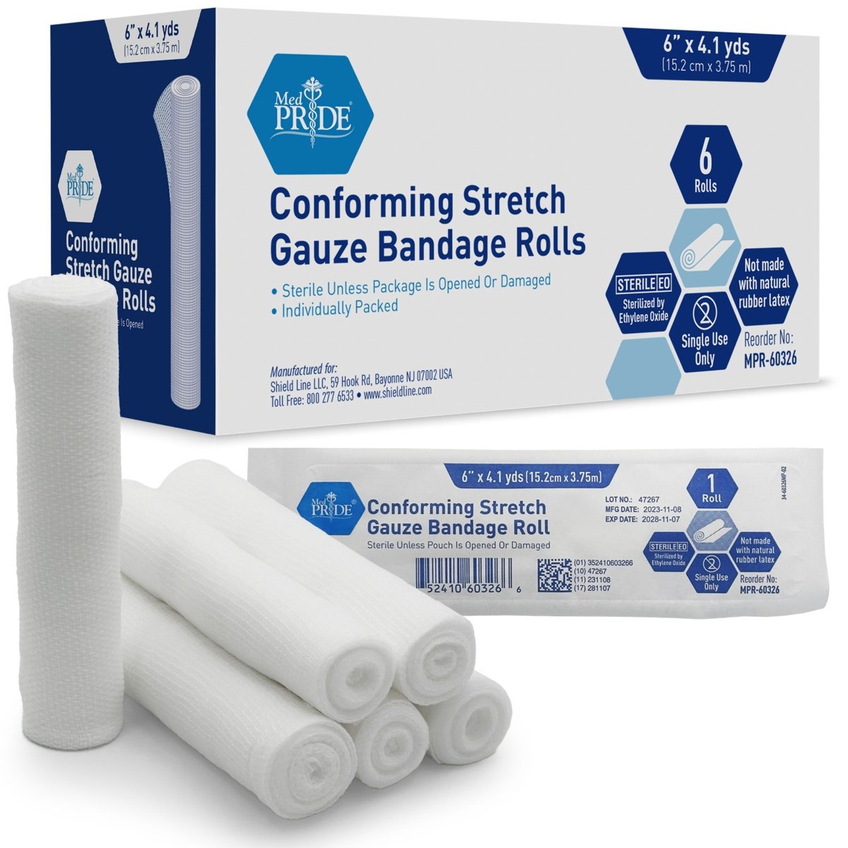 Stretch Gauze Bandage Roll - STRL - 6 - 8/6/cs."