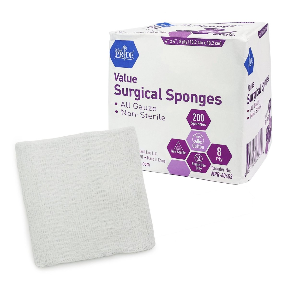 Gauze Sponge - Value- N/S - 4x4-8 Ply - 20/200/cs.