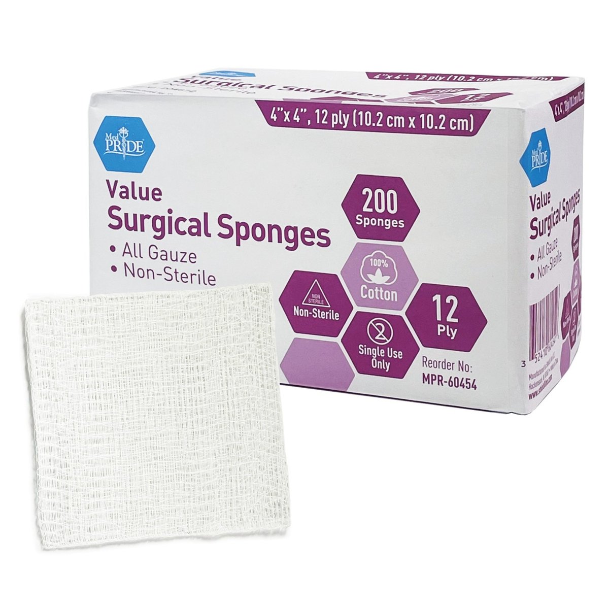 Gauze Sponge - Value- N/S -4x4-12 Ply - 10/200/cs.