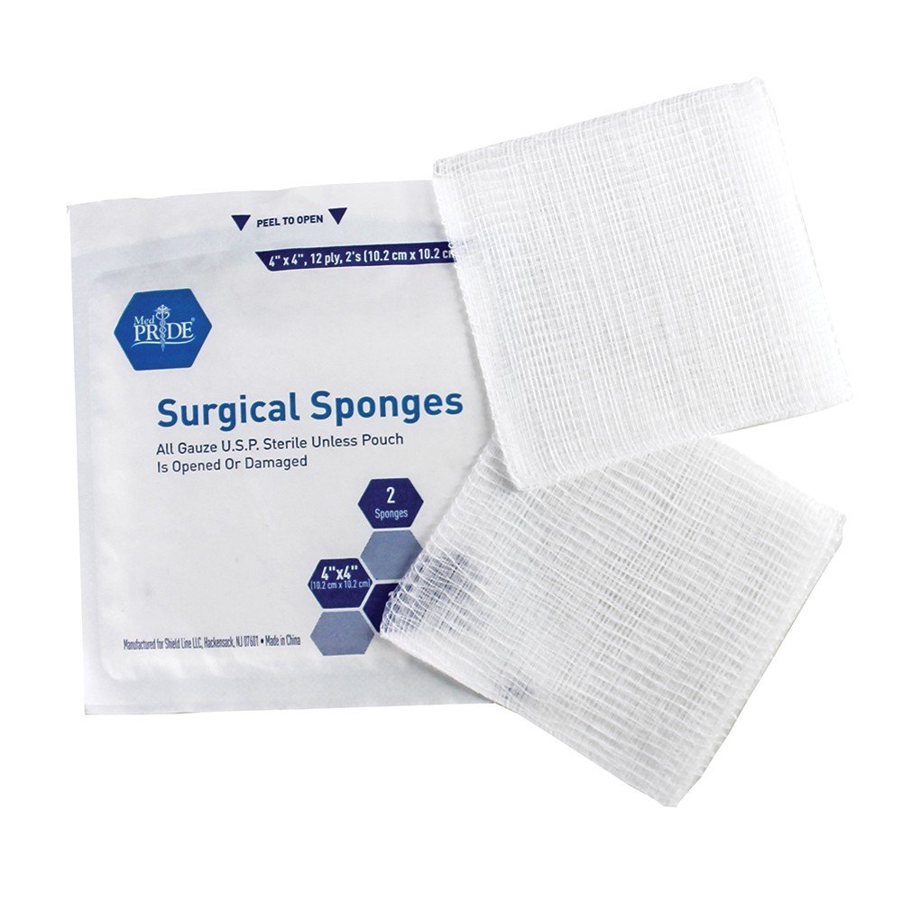 Gauze Sponge STRL 2's, 4x4- 12ply 24/25 (1200/cs.)