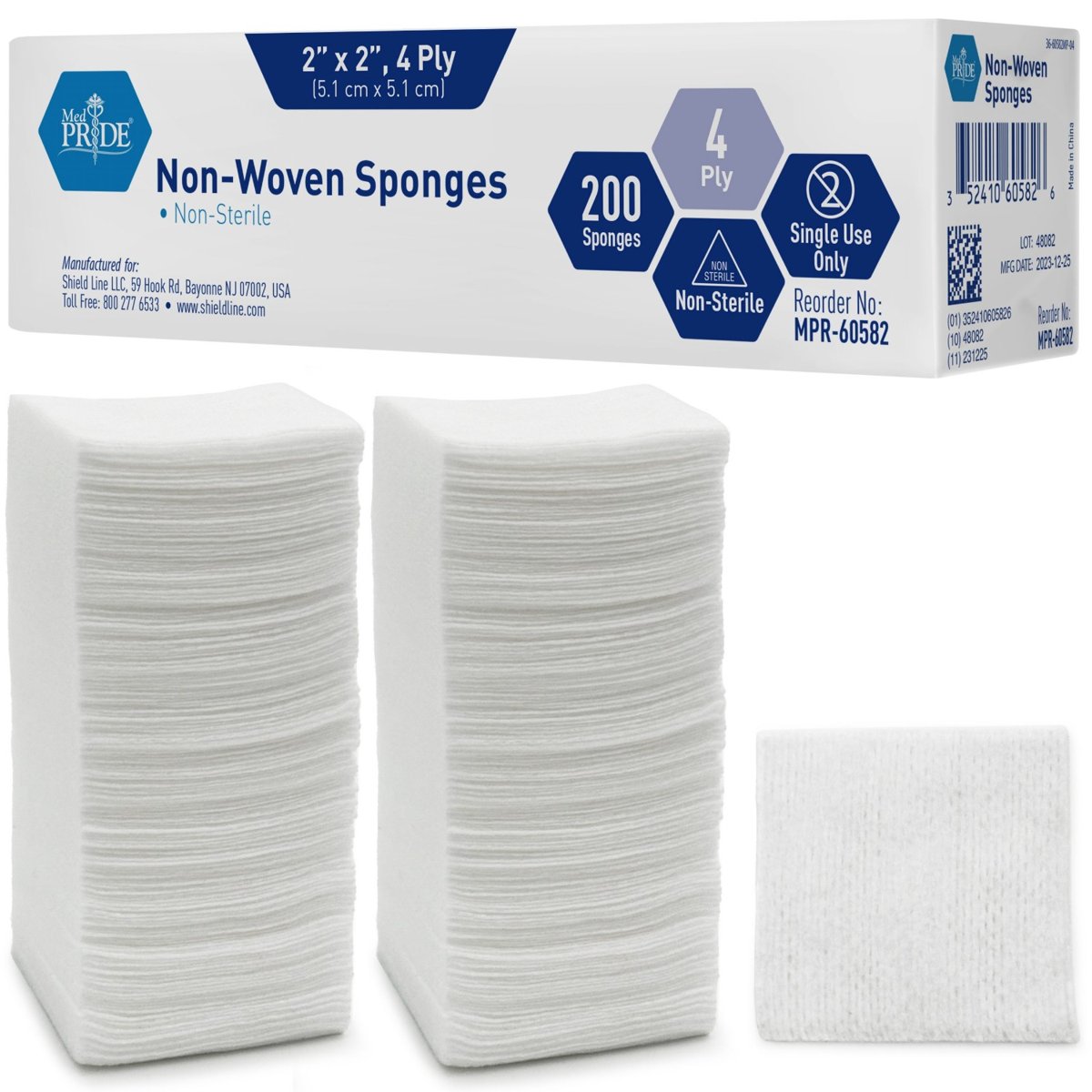 Non - Woven Sponge - N/S - 2x2 - 4ply - 20/200/cs.