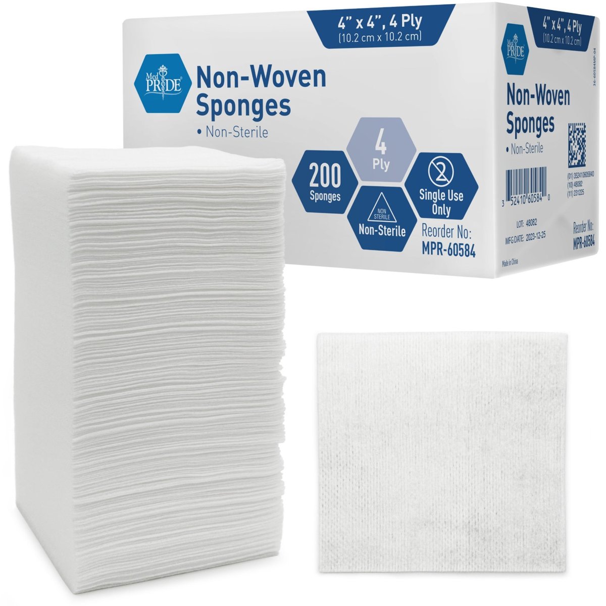 Non - Woven Sponge - N/S - 4x4 - 4ply - 10/200/cs.