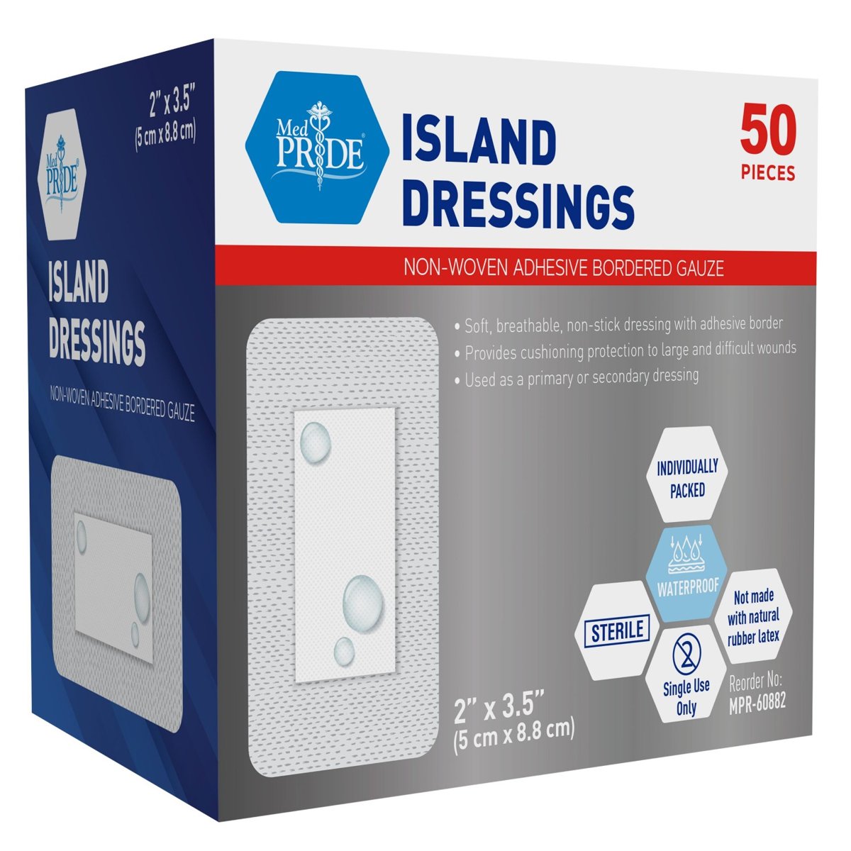 Island Dressing - Sterile - 2 x 3.5" - 6/50/cs."