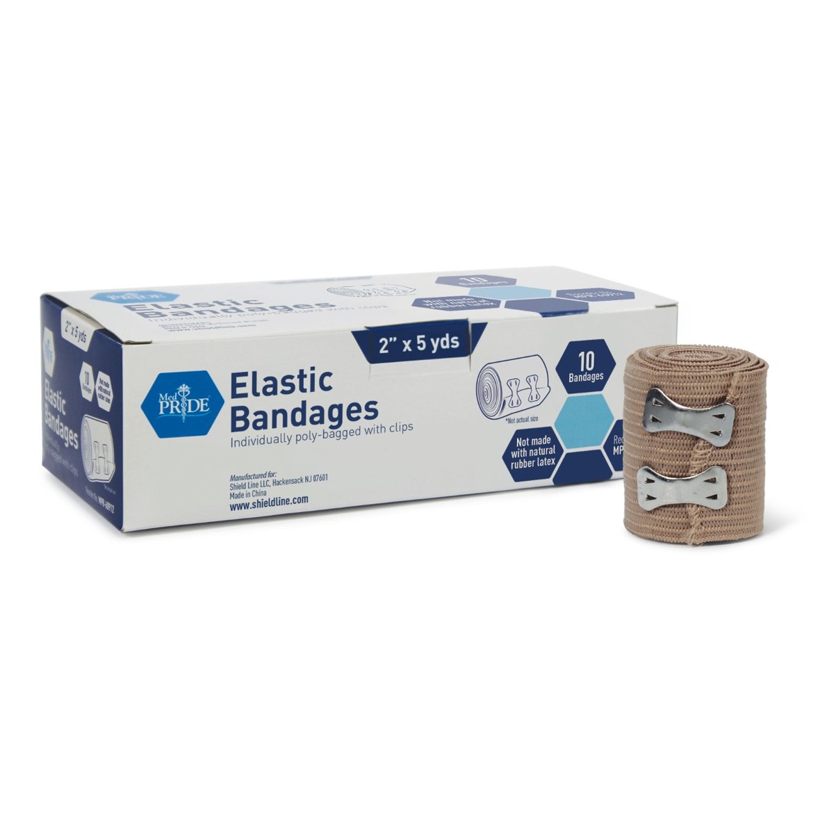 Elastic Bandages - N/S with clips - 2  - 5/10 Cs."