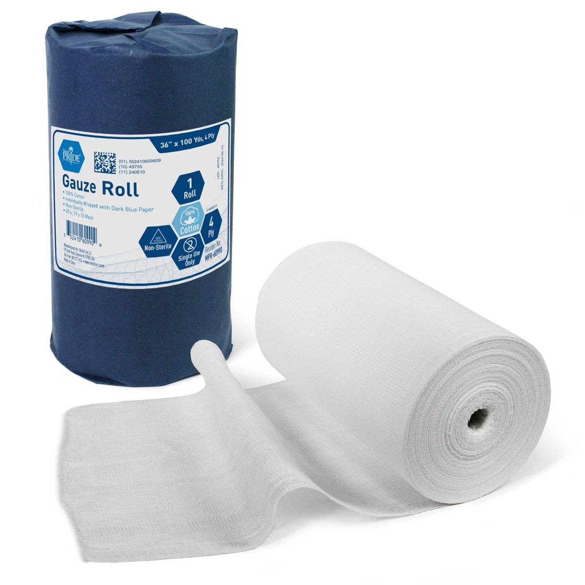 Gauze Roll 36x100Yds,40s,19x10 Mesh 12 rolls/cs"