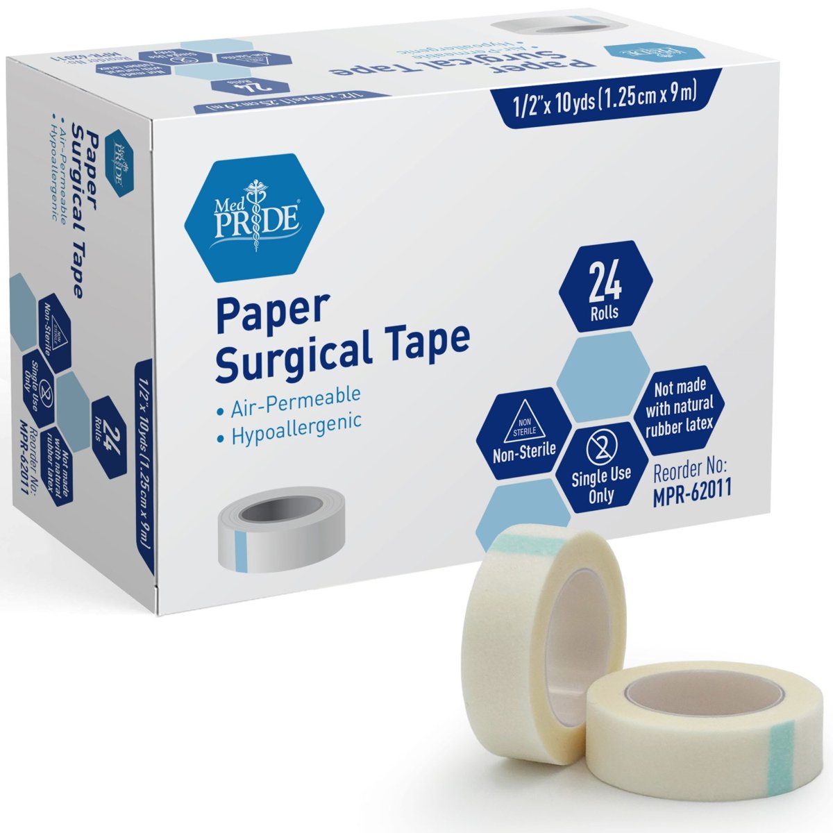 Paper Surgical Tape, 1/2 x 10 yds. - 12/24/cs."