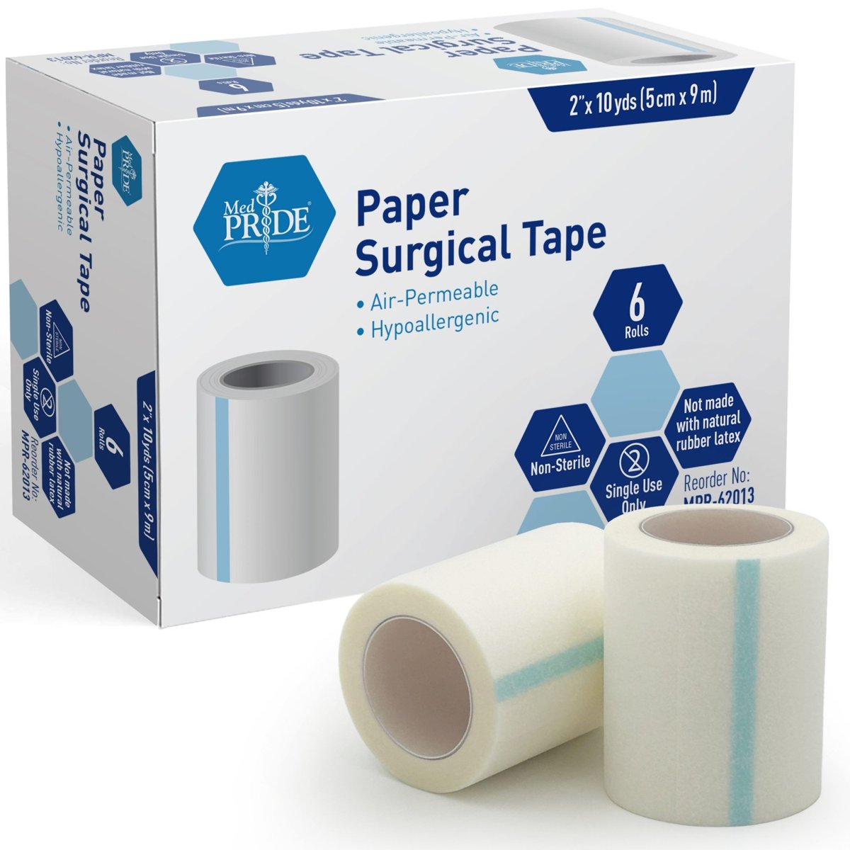 Paper Surgical Tape, 2 x 10 yds - 6/bx"