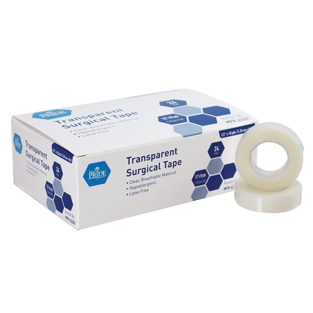 Transparent Surgical Tape, 1/2x10 yds - 12/24/cs."