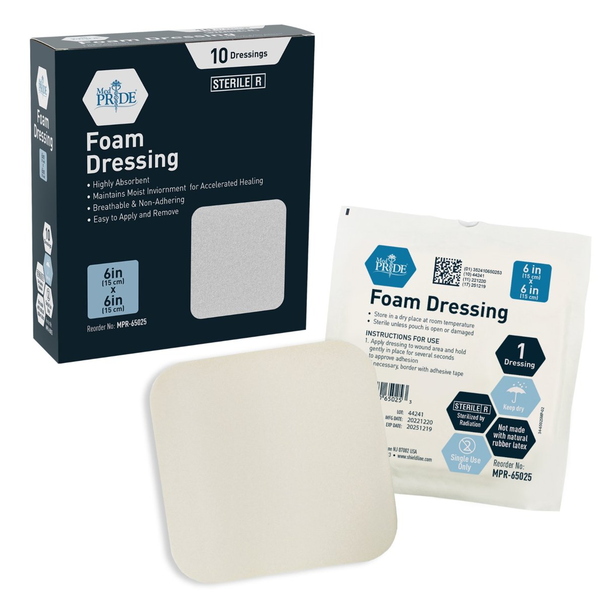Foam Dressing 6''X6'' 10/BX 20/cs