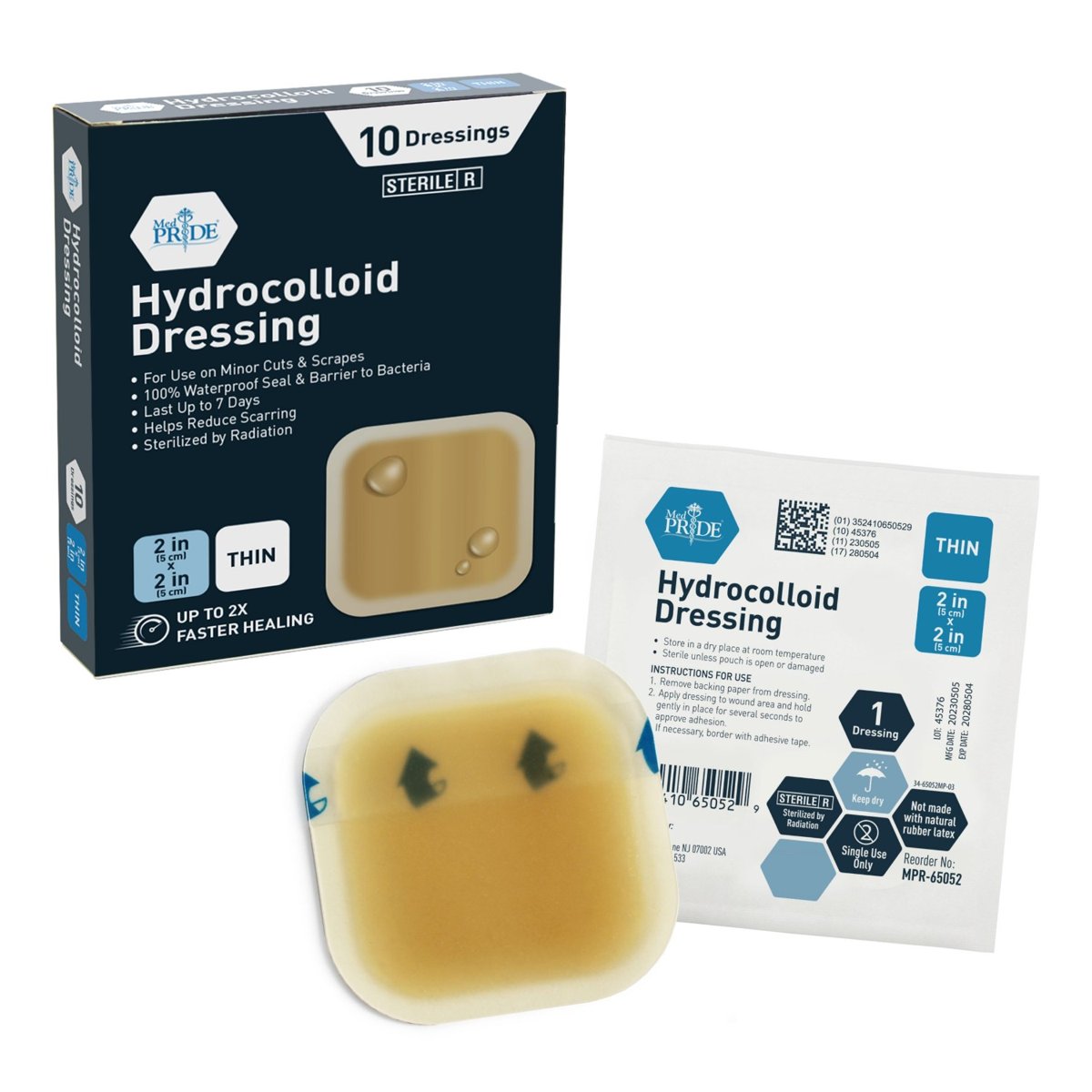 Hydrocolloid Dressing - Thin 2''X2'' 10/BX