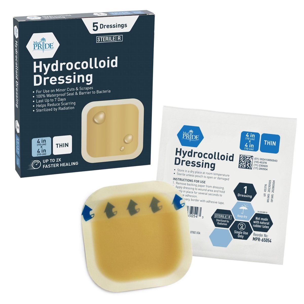 Hydrocolloid Dressing - Thin 4''X4'' 5/BX  20/cs