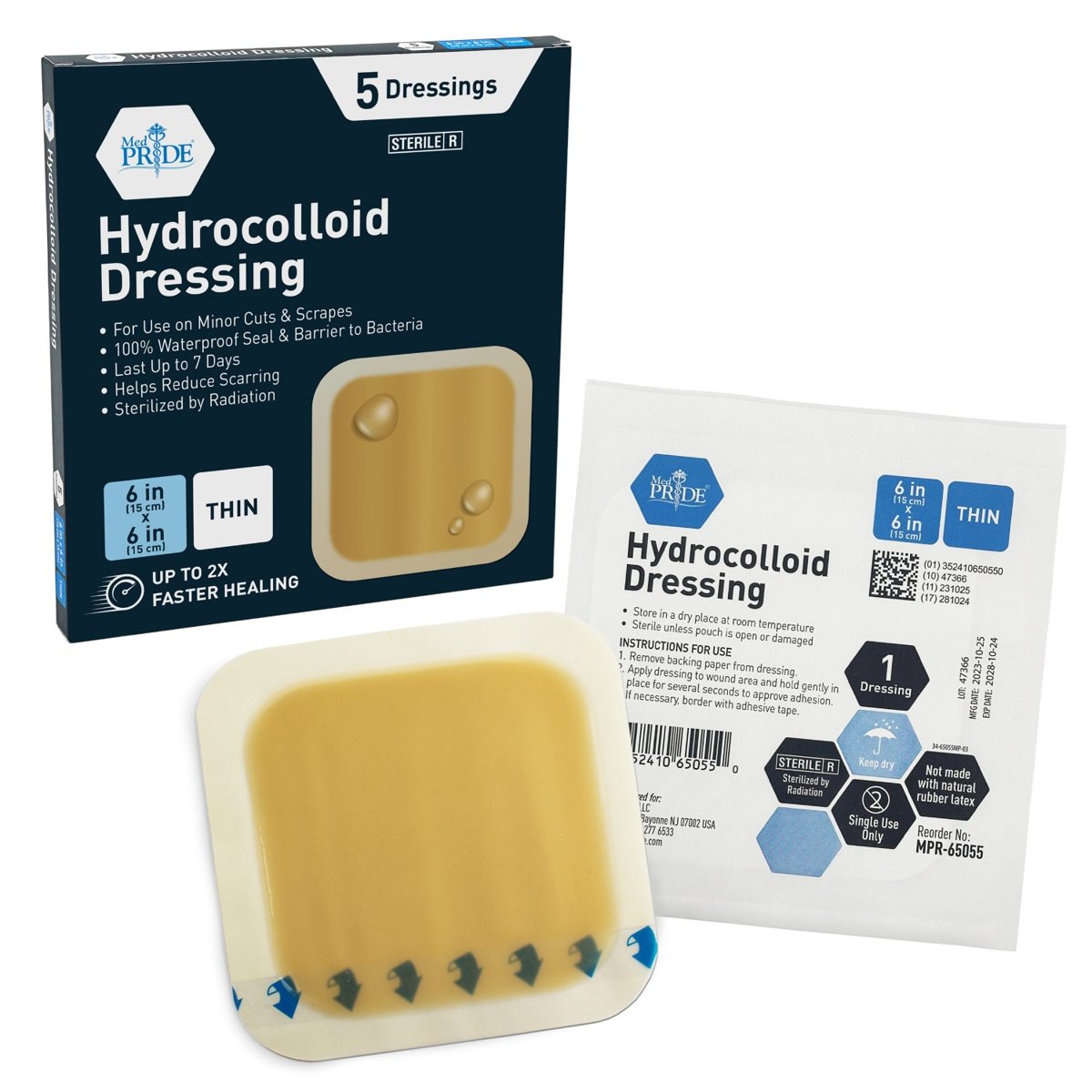 Hydrocolloid Dressing - Thin 6''X6'' 5/BX