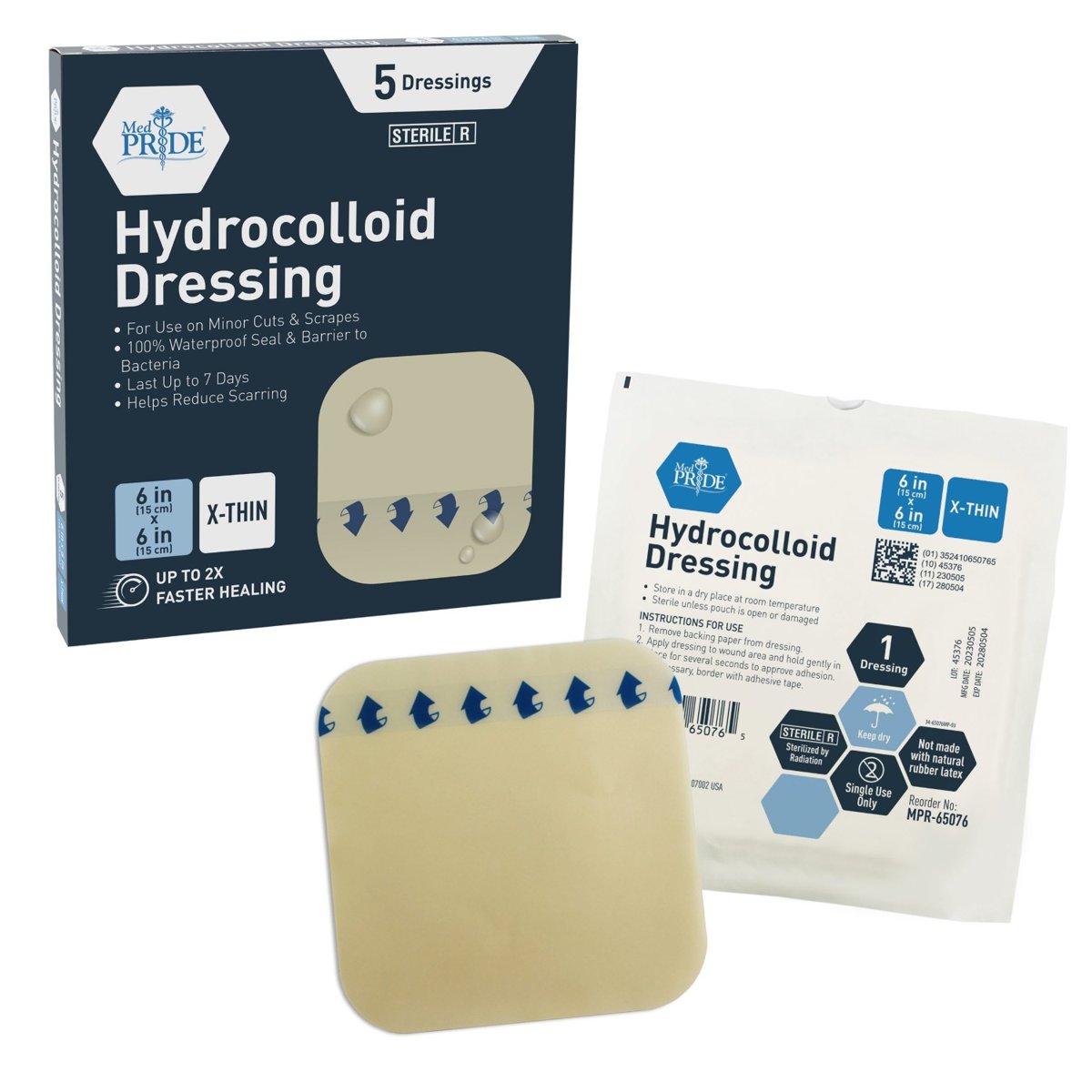 Hydrocolloid Dressing-Extra Thin 6''X6'' 5/BX 12/CS