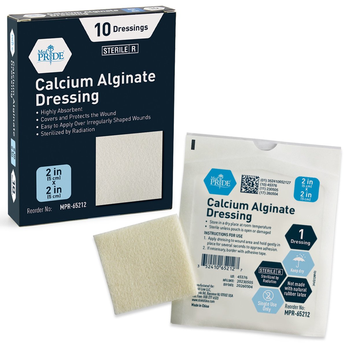 Calcium Alginate Dressing 2''X2''  10/bx  20bx/cs