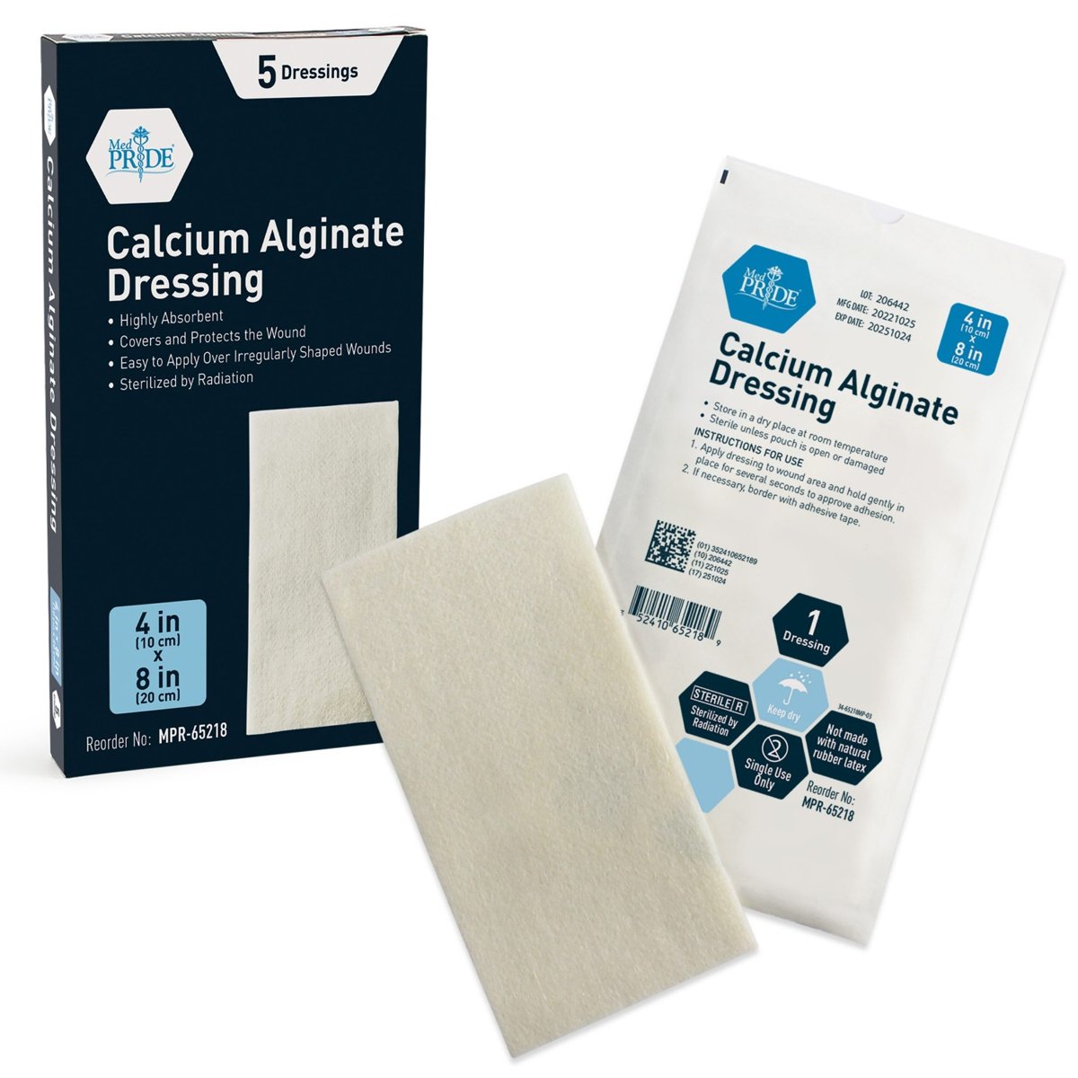 Calcium Alginate Dressing 4''X8''  5/BX 20/cs