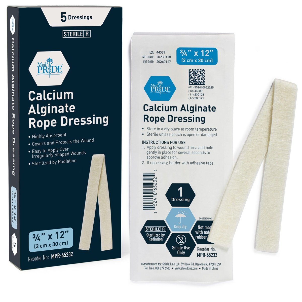 Calcium Alginate Rope Dressing 2gX12'' 5/BX 12/CS