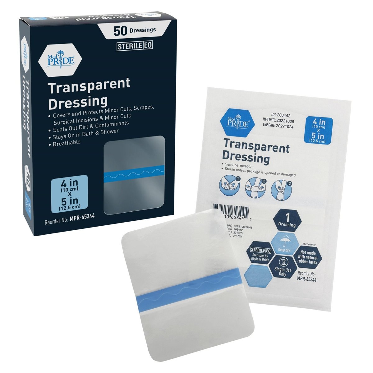 TRANSPARENT DRESSING 4"X5" 50/BX 4/CS