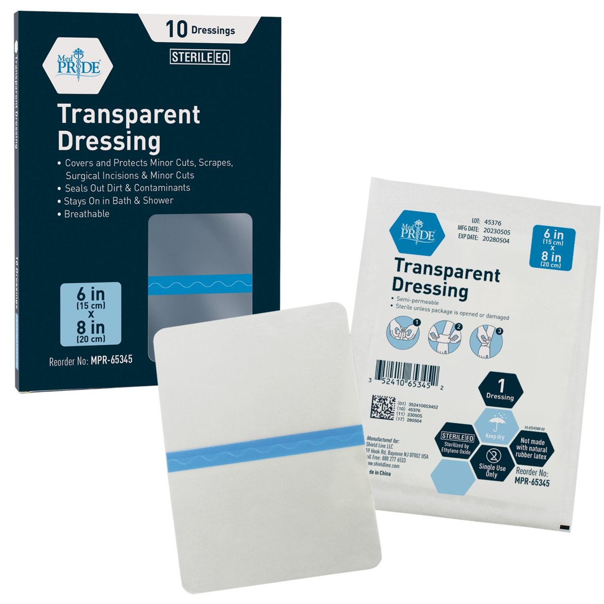 TRANSPARENT DRESSING 6"X8" 10/BX 8/CS