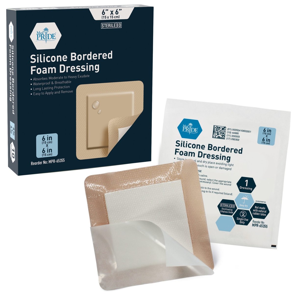 SILICON BORDER FOAM 6"X6" 10/BX 20/CS