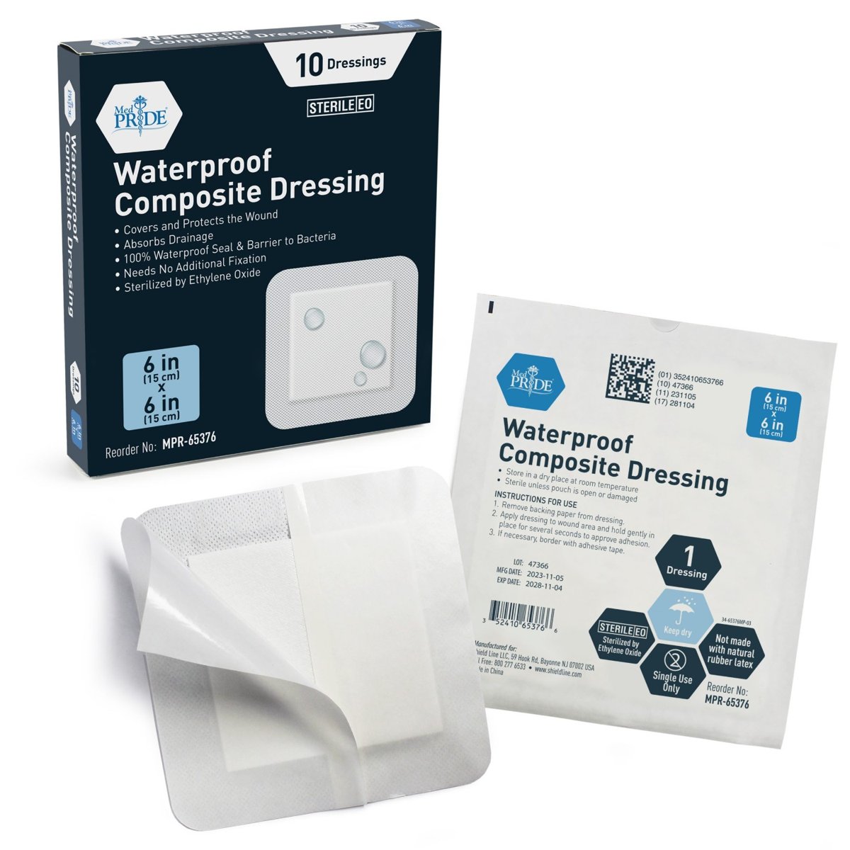 Waterproof Composite Dressing 6X6'' 10/BX  20/cs