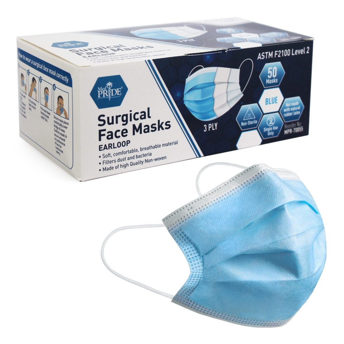 FACE MASK SURGICAL 50/BX 20BX/CS
