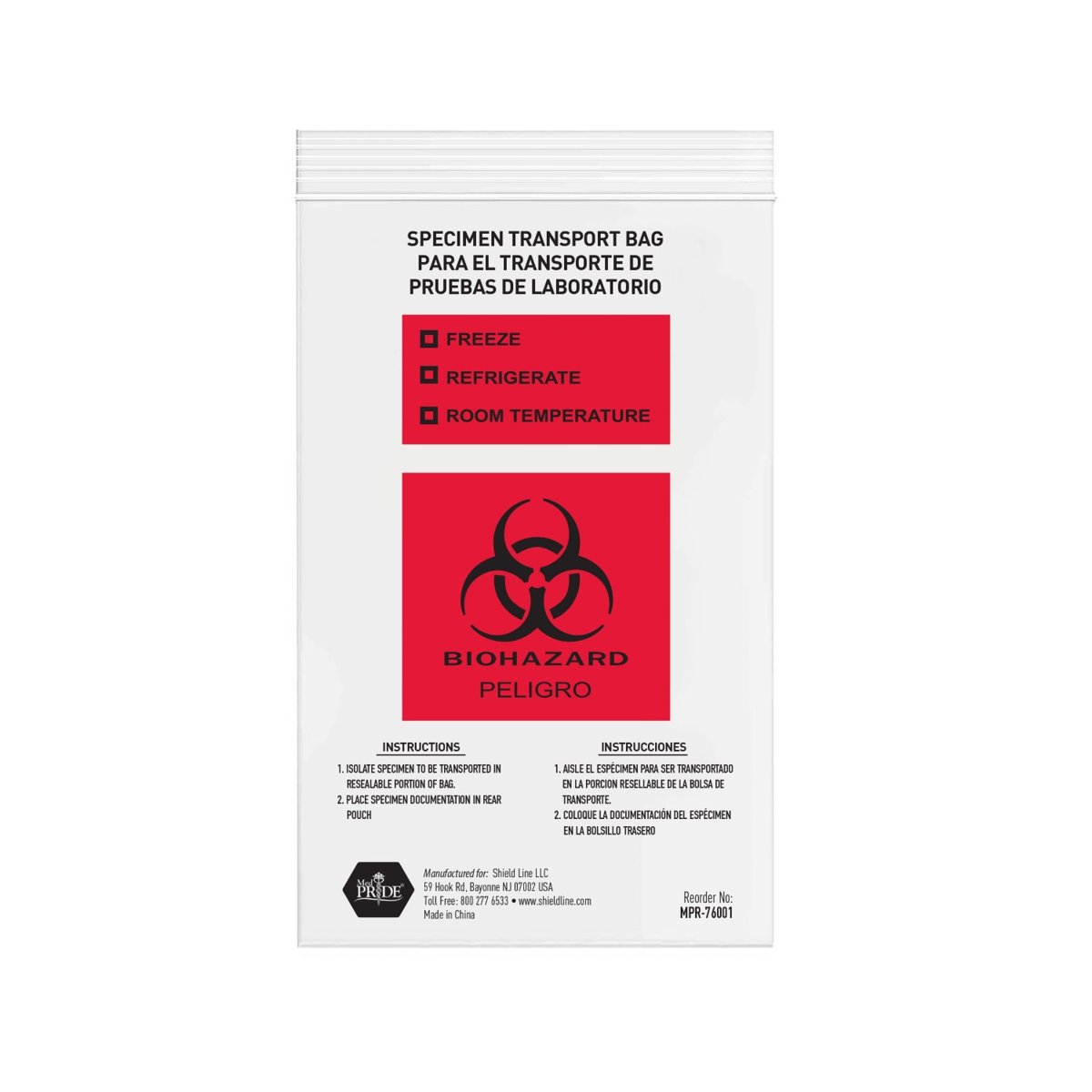 BIOHAZARD BAGS 6X9 10/100