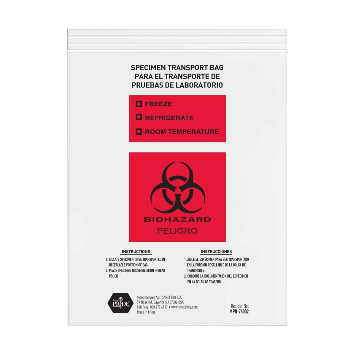 BIOHAZARD BAGS 8X10 10/100
