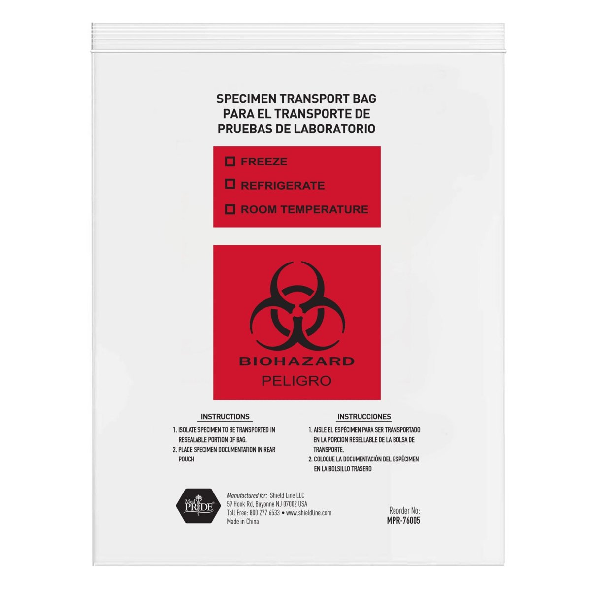 BIOHAZARD BAGS 12X15 10/100