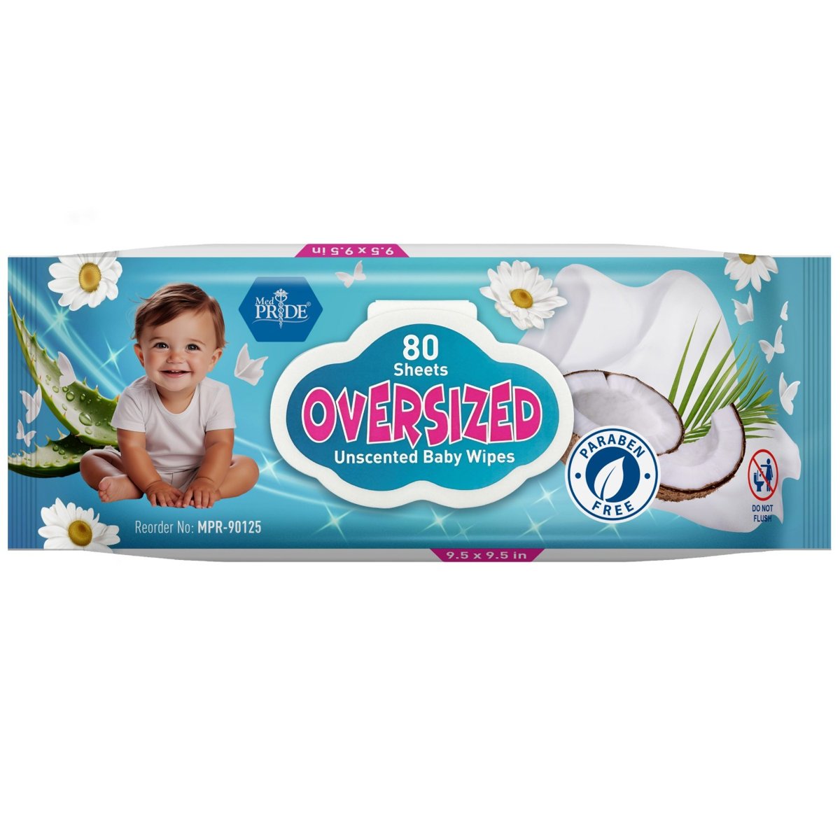 BABY WIPES UNSCENTED 12/80 CS (OVERSIZED)