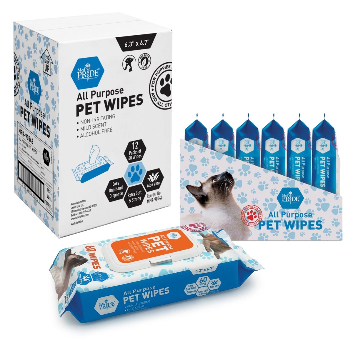 PET WIPES 60 CT 12/cs
