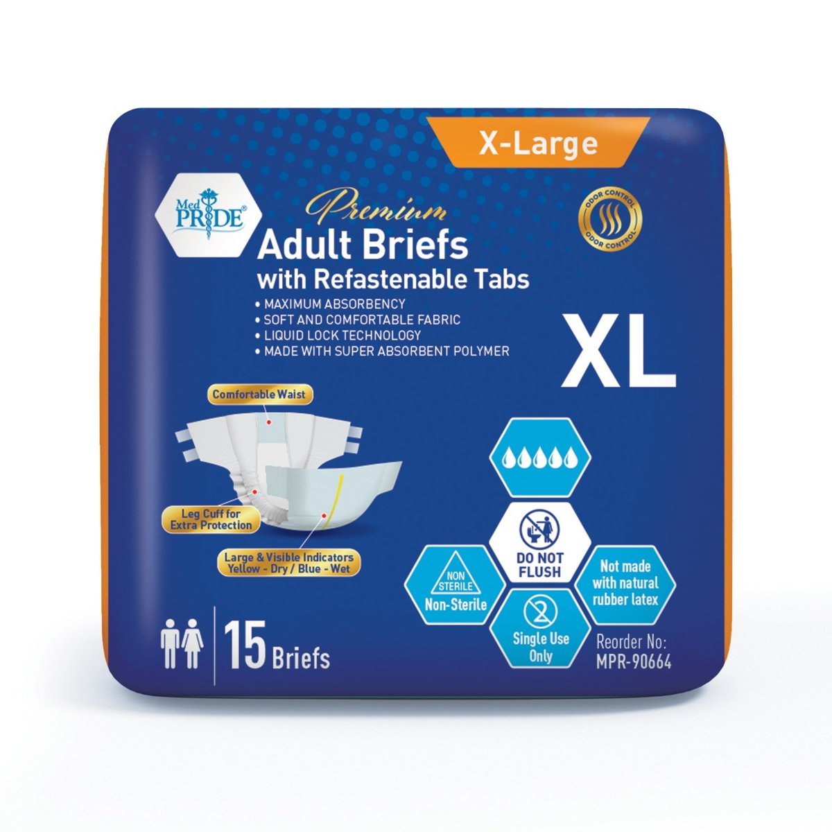 BRIEFS ADULT PREMIUM X-LARGE 4/15
