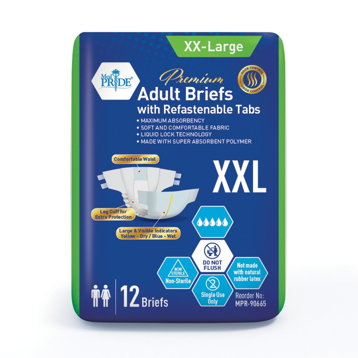 BRIEFS ADULT PREMIUM XX-LARGE 4/12