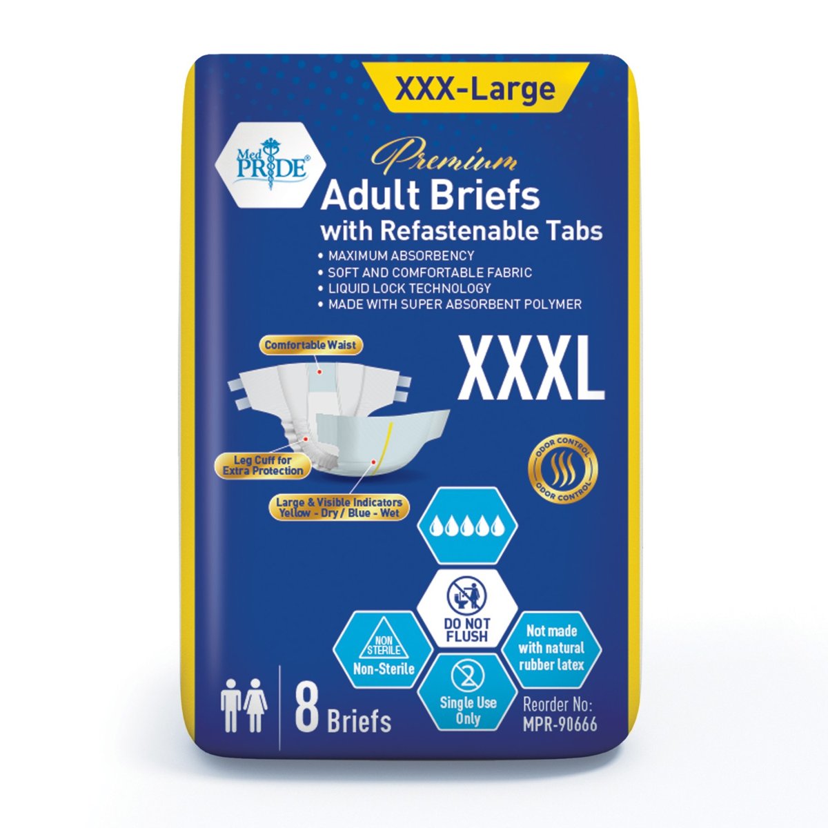 BRIEFS ADULT PREMIUM XXXL (BARIATRIC) 4/8