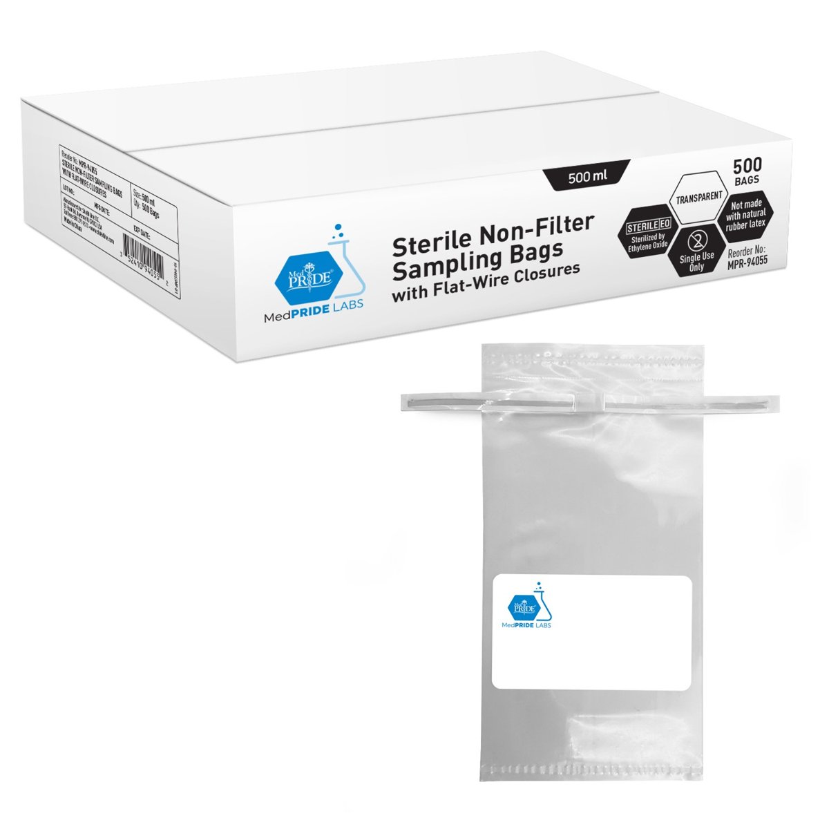 SAMPLE BAGS NON FILTER 500ml STERILE 2/500