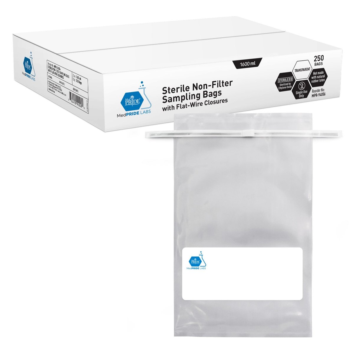 SAMPLE BAGS NON FILTER 1600ml STERILE 4/250