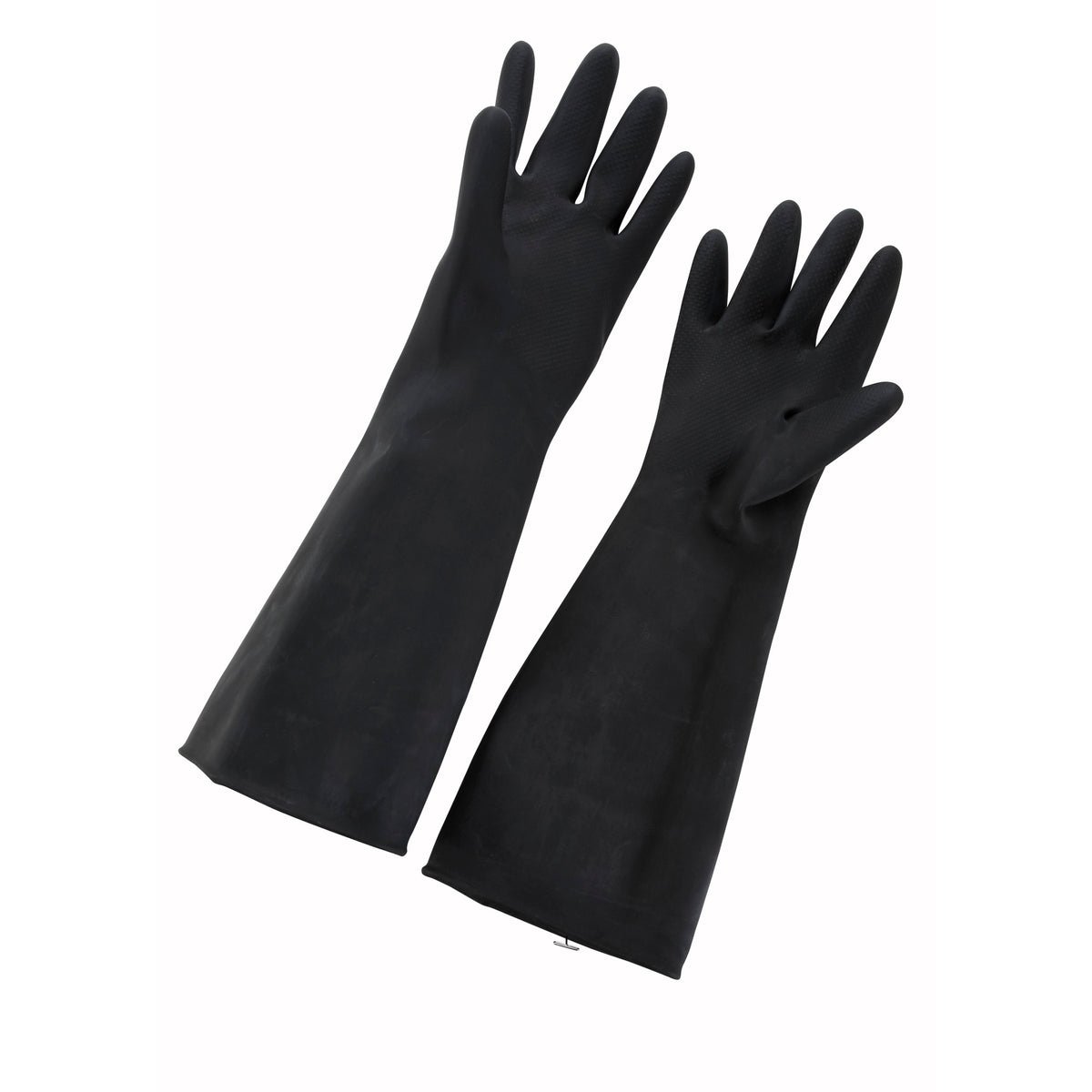 NATURAL LATEX GLOVES, 10 x 18", BLACK"