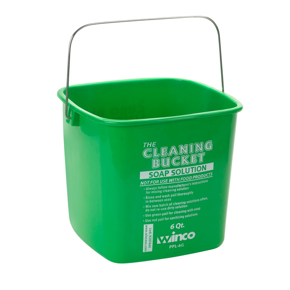 CLEANING BUCKET 6QT., GREEN SOAP SOLUTION